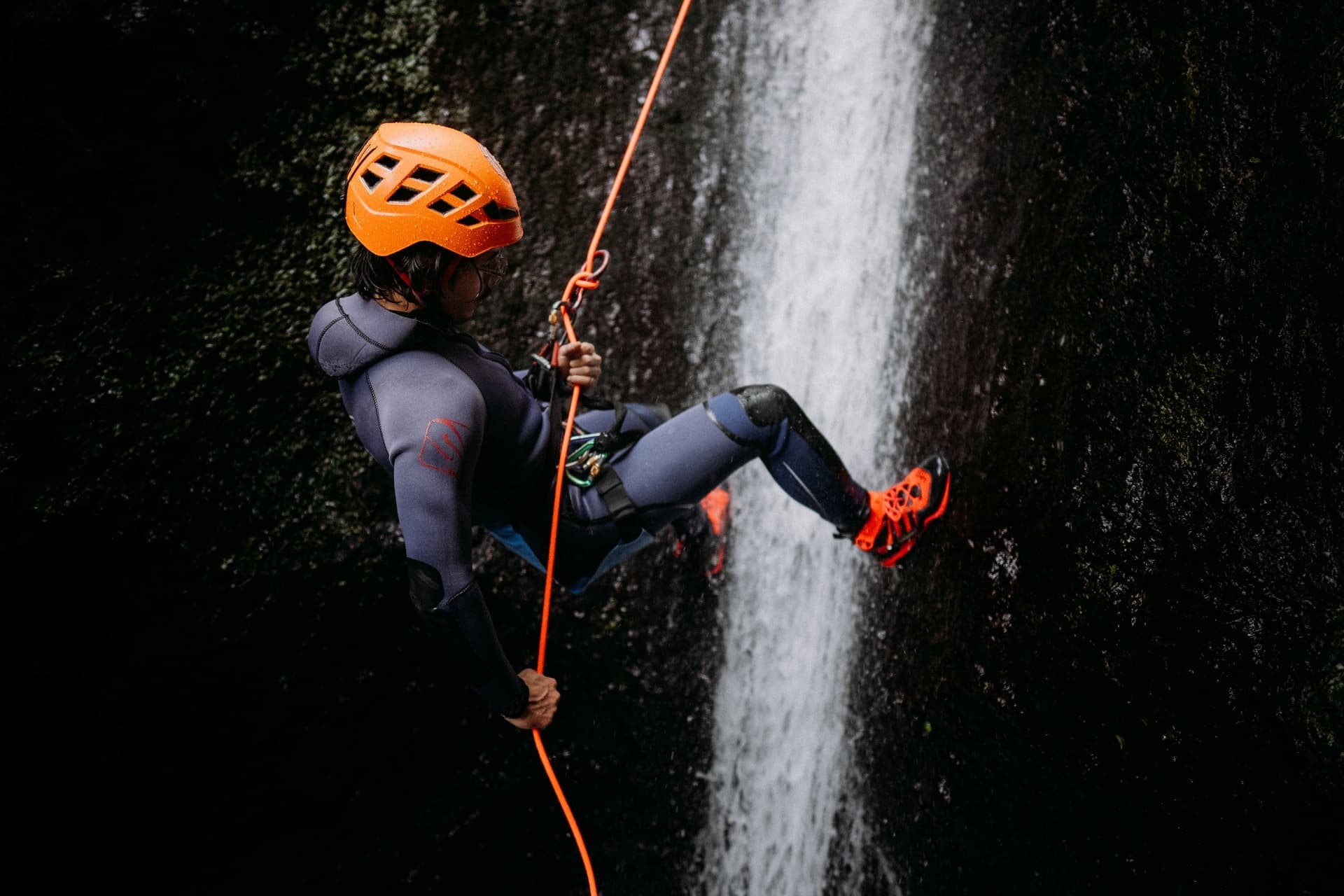 Canyoning adventure in Madeira - Waterfall rappelling